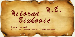 Milorad Biuković vizit kartica